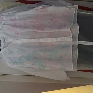 NEW JOHNNY WAS HAZEL SHIRRED YOKE BLOUSE.